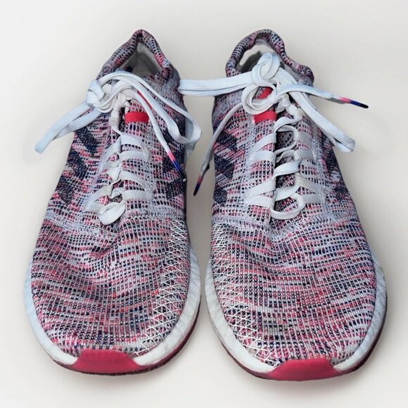 Adidas PureBoost Go Womens Size 9 Cloud White Shock Red Running Shoes Used - Picture 5 of 15